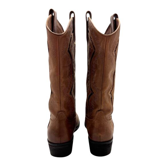 Reba Brown Genuine Leather Western Mid Calf Boots 9.5 M - Picture 3 of 13